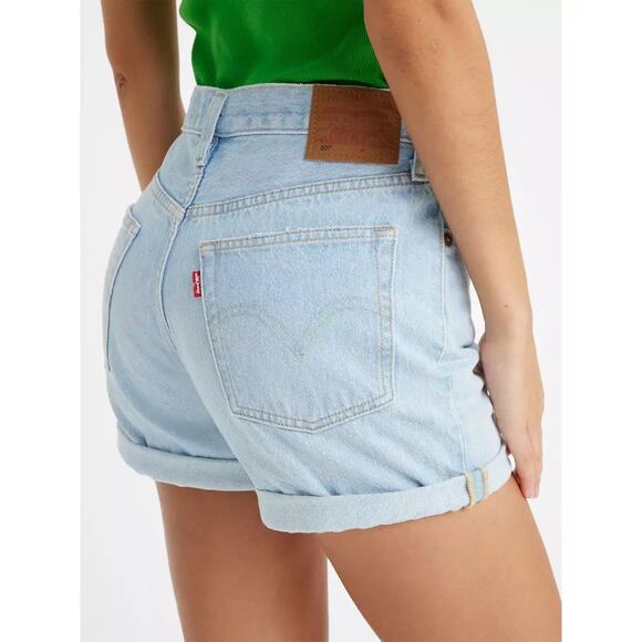 Levi’s 501 Cotton Denim Rolled Jean Shorts Light Wash Women 25 - Picture 12 of 15